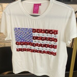 Queen of sparkles flag shirt
